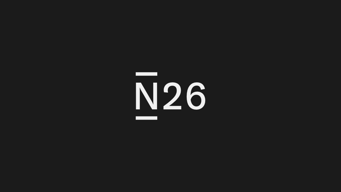 N26 logo against a black background.